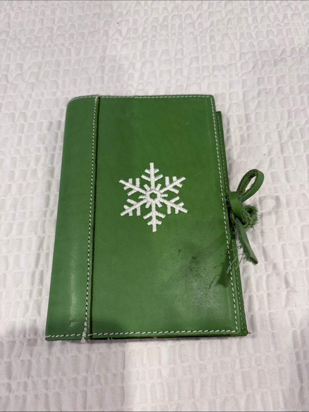 Roots Hardcover Unlined Journal with Green Leather Cover
